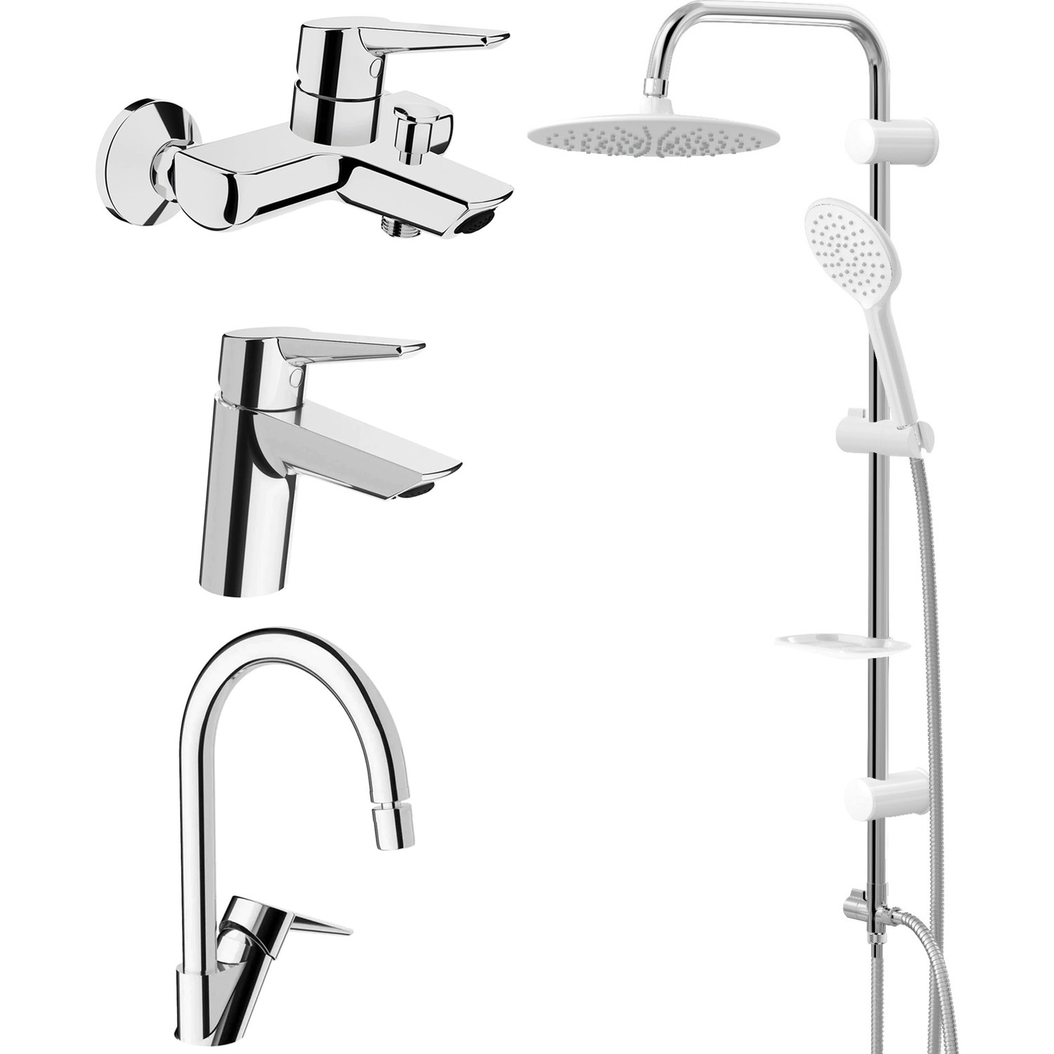 Artema Solid S Lavabo, Banyo, Eviye Batarya,Duscheline Tepe Duş Seti