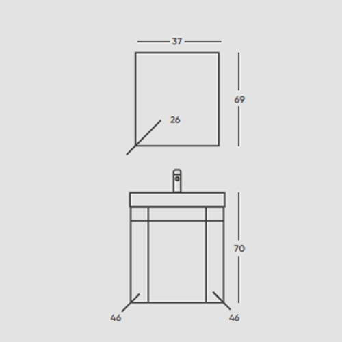 Belinza Corner  46x46 cm Köşe Banyo Dolabı