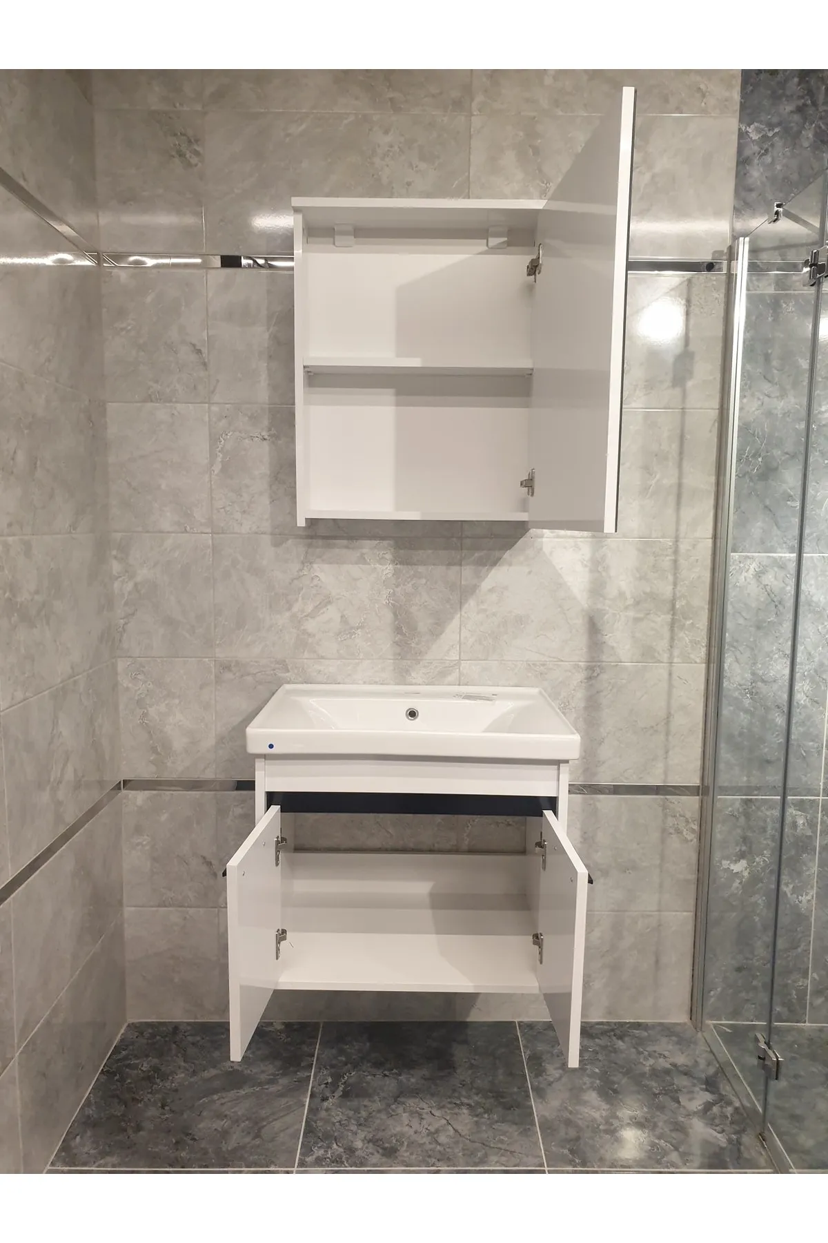  Belinza Marıa 60 Cm Mdf Banyo Dolap Takımı Beyaz Renk 