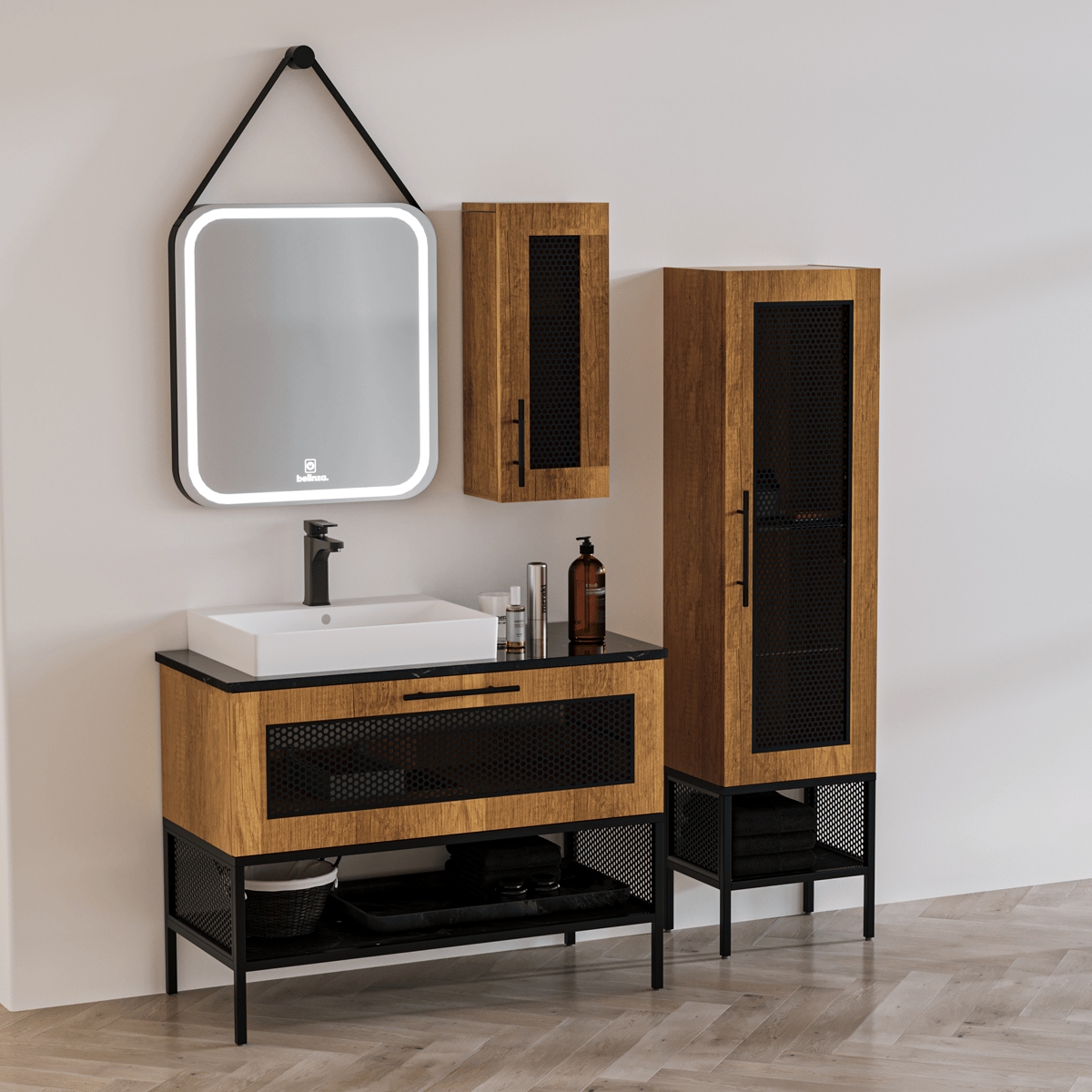 Belinza Trellis 100 cm Kobalt Banyo Dolabı