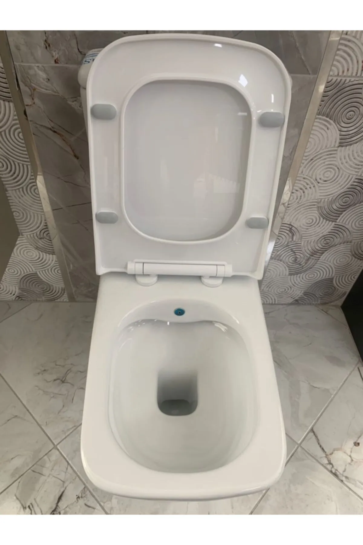 Turkuaz Duru Rimless Kanalsız Duvara Sıfır Klozet Takımı 