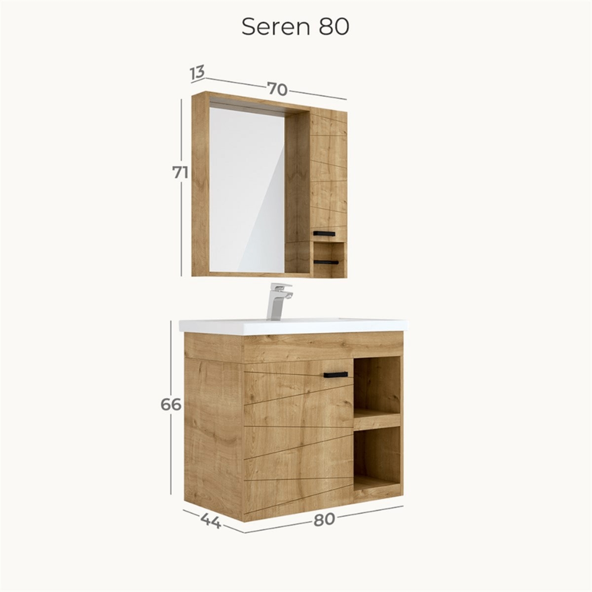 Belinza Seren 80 cm Banyo Dolabı