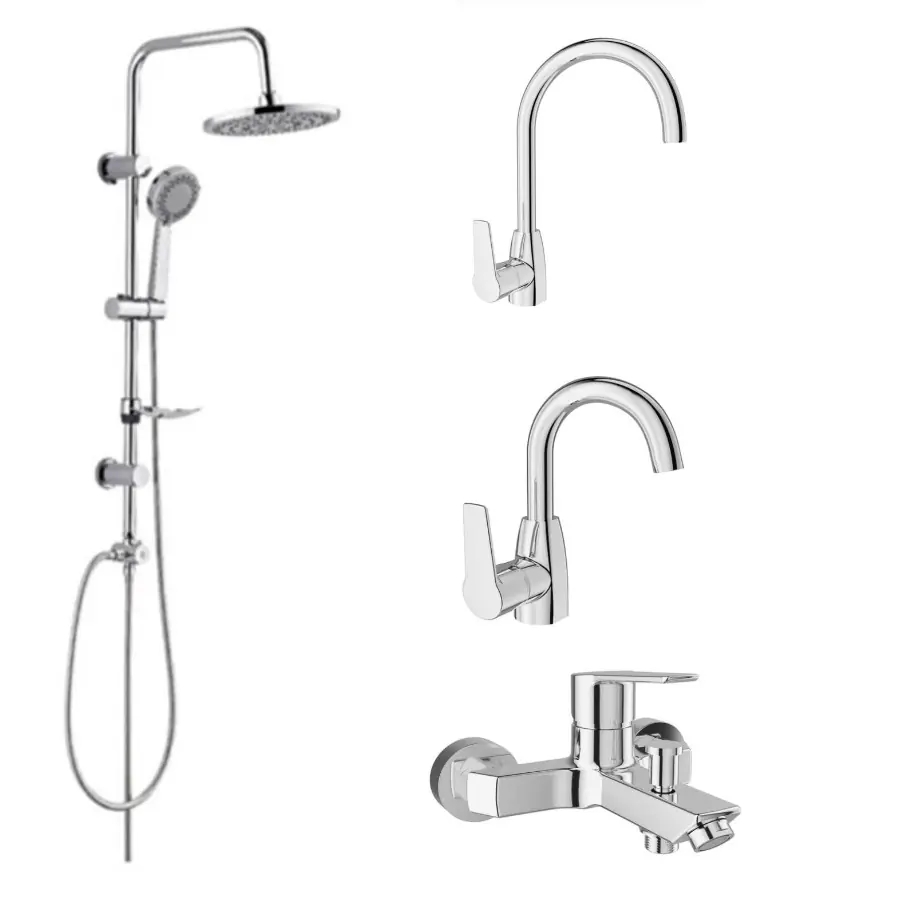 KALE MARE BANYO +DÖNER LAVABO+MUTFAK BATARYASI VE TEMA 53230 TEPE DUŞ SETİ