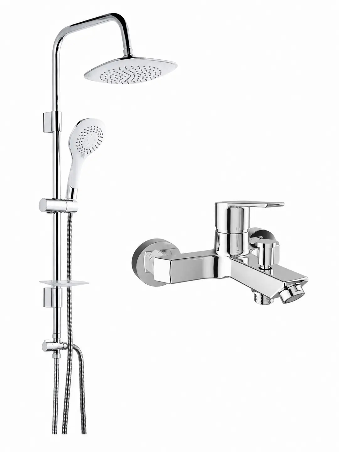 Kale Mare Banyo Bataryası ve Tema 53270 Rain Tepe Duş Seti Krom 5+1 Fonksiyonlu Banyo Seti