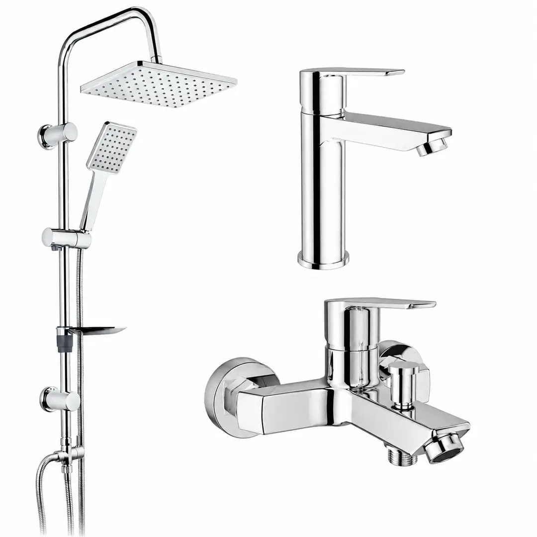 Kale Mare Banyo Bataryası, Lavabo Bataryası ve Tema 53242 Rain Carismo Duş Seti