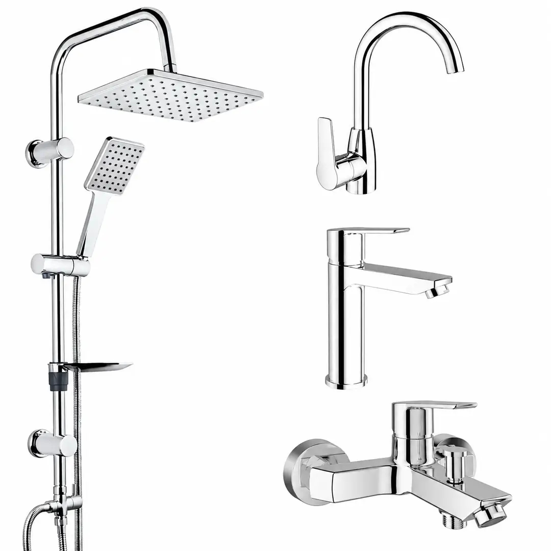 Kale Mare Banyo, Lavabo ve Mutfak Bataryası & Tema 53242 Rain Carismo Duş Seti