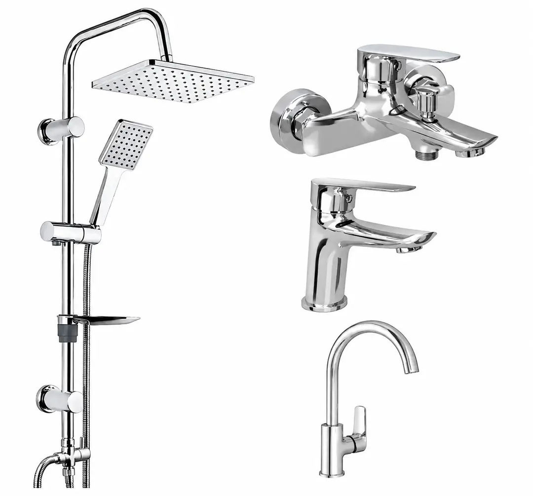 Kale Tandem Banyo, Lavabo ve Mutfak Bataryası & Tema 53242 Rain Carismo Duş Seti