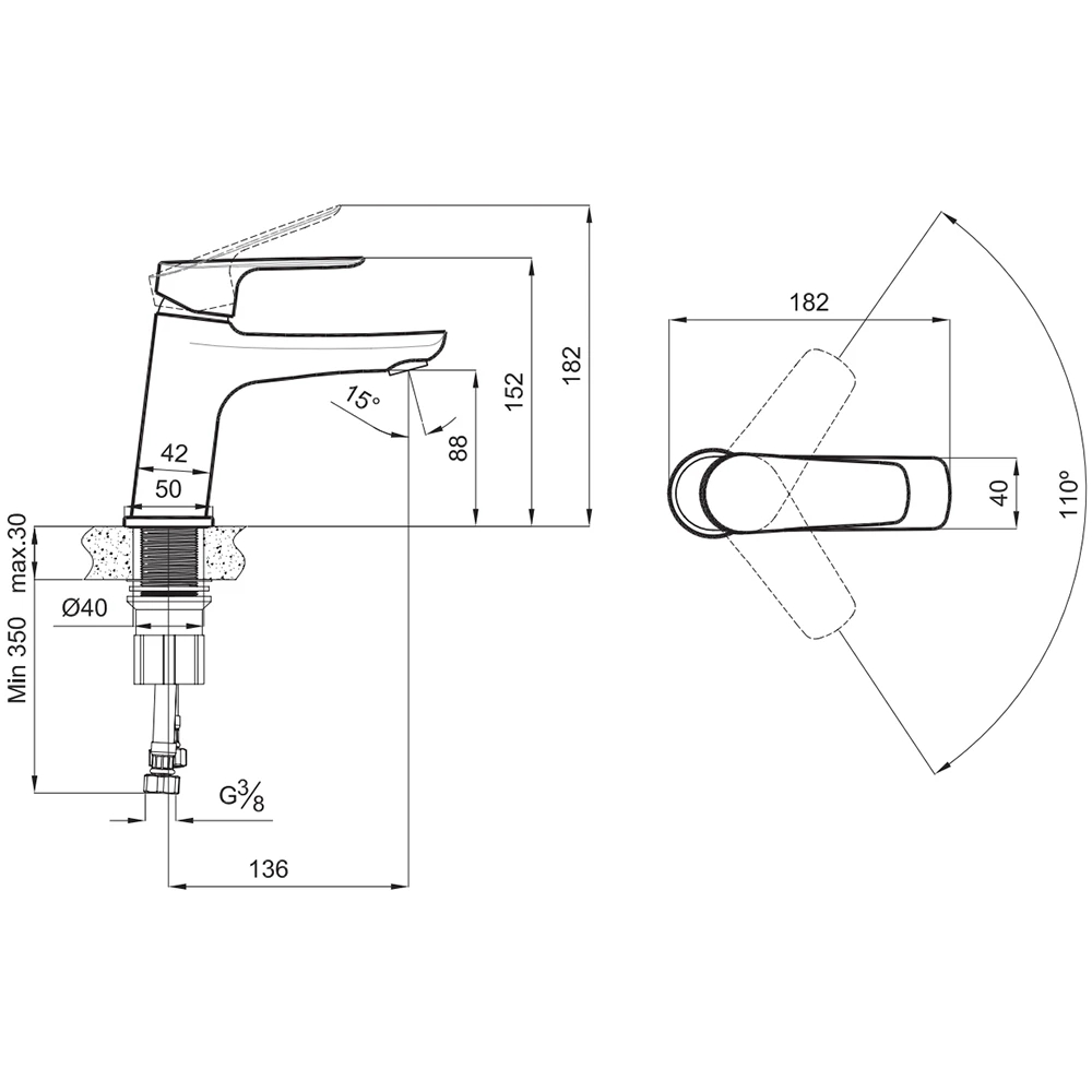 Kale Tandem  Siyah Lavabo Bataryası