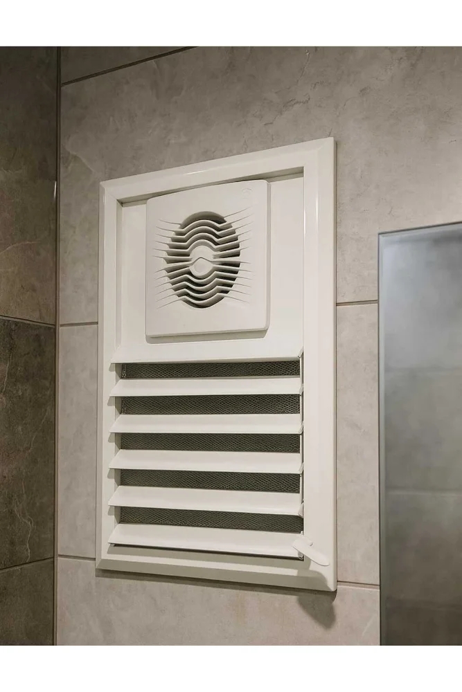 QuarVit 55x35 cm Alüminyum Banyo Aspiratörlü Motorlu Menfez