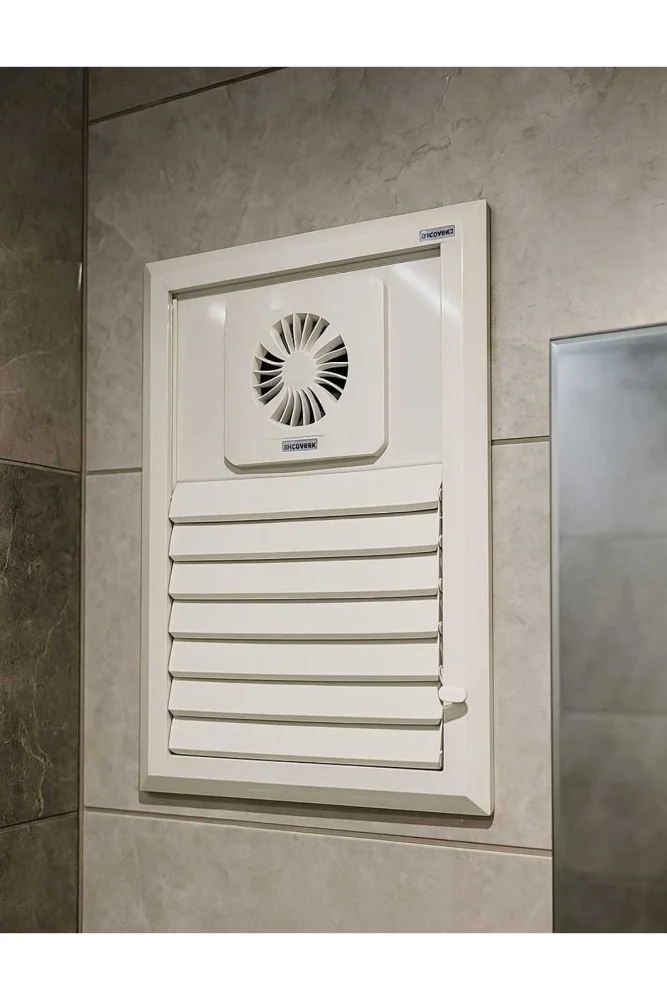 QuarVit 60x50 cm Alüminyum Banyo Aspiratörlü Motorlu Menfez