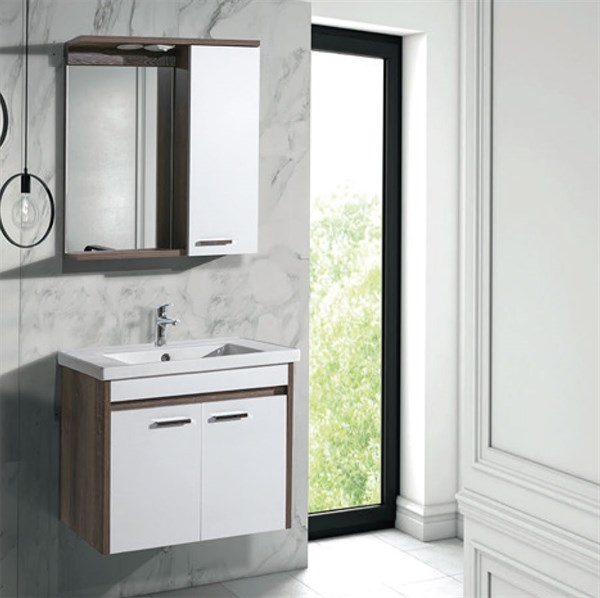 80 Cm Kare Asma Banyo Dolabı Ahşap Beyaz Renk (Mdf)