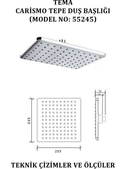 Tema Carismo Tepe Duş Başlıkları (Model No: 55245)