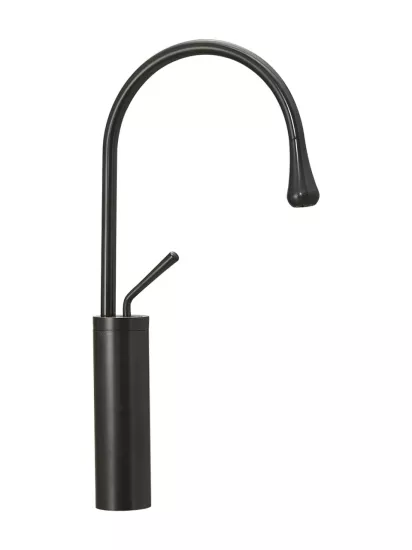 Quarvit Fleko Bohem Model Siyah Çanak Lavabo Bataryası Lavabo Musluğu Modern Tasarım Yüksek Tip Batarya Banyo Armatür