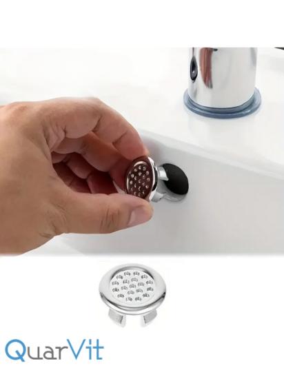 QuarVit ABS Plastik Yuvarlak Krom Delikli Lavabo Yüzüğü (Kapağı) Halkası