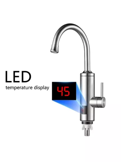 QuarVit Gmf Dijital Ekranlı Anında Sıcak Su Musluğu – 3300W Hızlı Isıtma | Soğuk-Sıcak Su Çift Fonksiyon