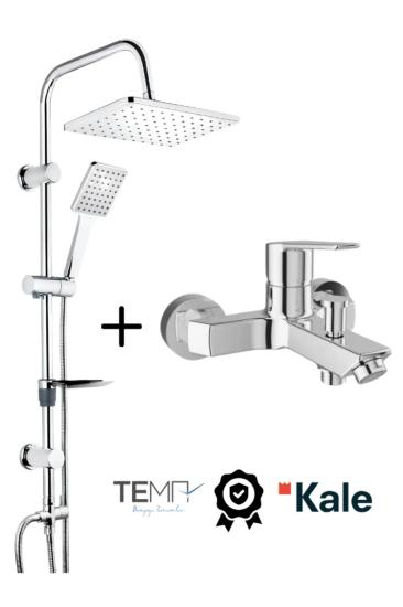 Kale Mare Banyo Bataryası + Tema 53242 Rain Carismo Duş Seti | Pirinç Batarya & SS304 Tepe Duş Sistemi