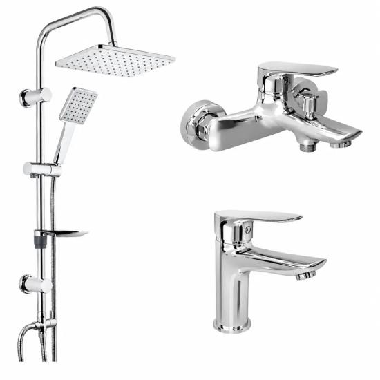 Kale Tandem Banyo Bataryası, Lavabo Bataryası ve Tema 53242 Rain Carismo Duş Seti