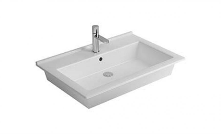 Newarc Silver Slim 55 cm Beyaz Etajerli Lavabo